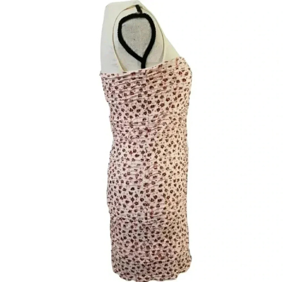 Free People Bodycon Ruched Florsl Ruffle Shimmy Dress - Picture 3 of 7